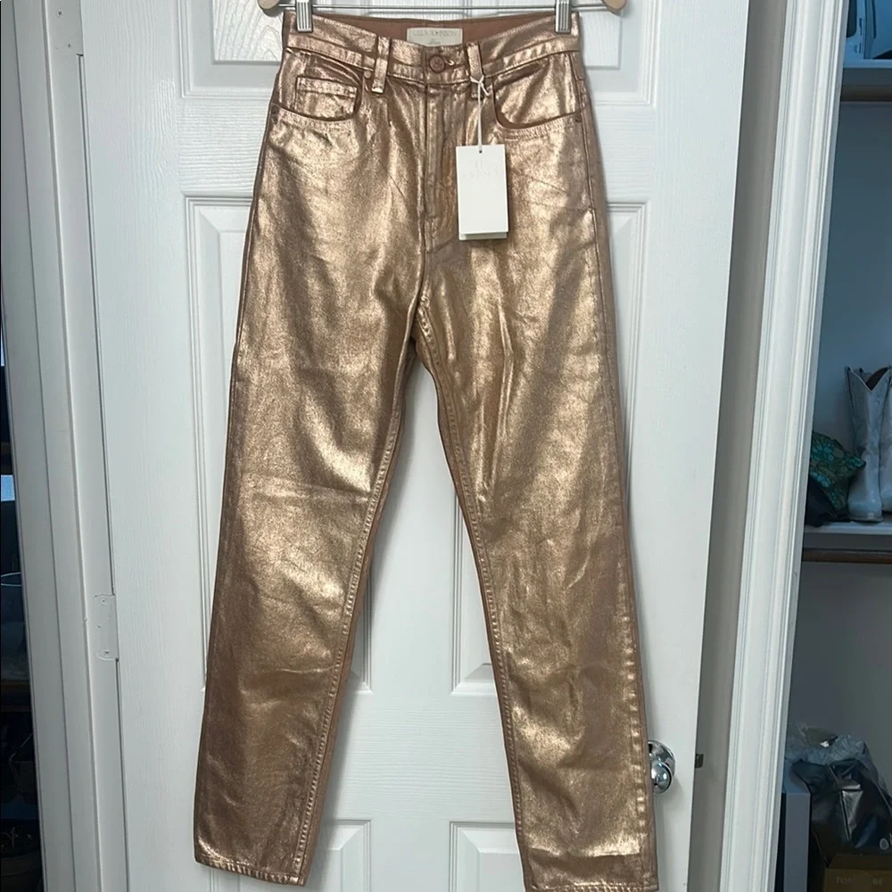 Ulla Johnson Copper Metallic Jeans - Picture 3 of 5